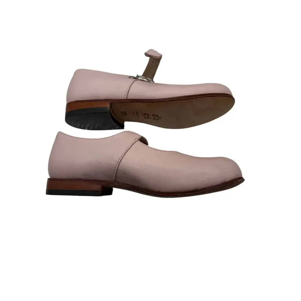 vero cuoio Pink Mary Jane Shoes Size 8.5 Classic Leather Flat Footwear
